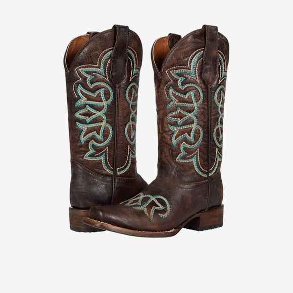 Circle G Brown & Turquoise Western Cowgirl Boots L5640 - Picture 1 of 8